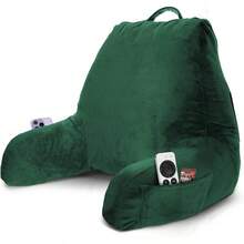 Nestl Almohada de Lectura Almohada para Cama Estándar, Almohada de Espalda para Sentarse en la Cama, Almohada Silla de Foam Triturado y Almohadas para Descanso en Cama, Gris Carbón UWAV - Verde Botella - Ver 10