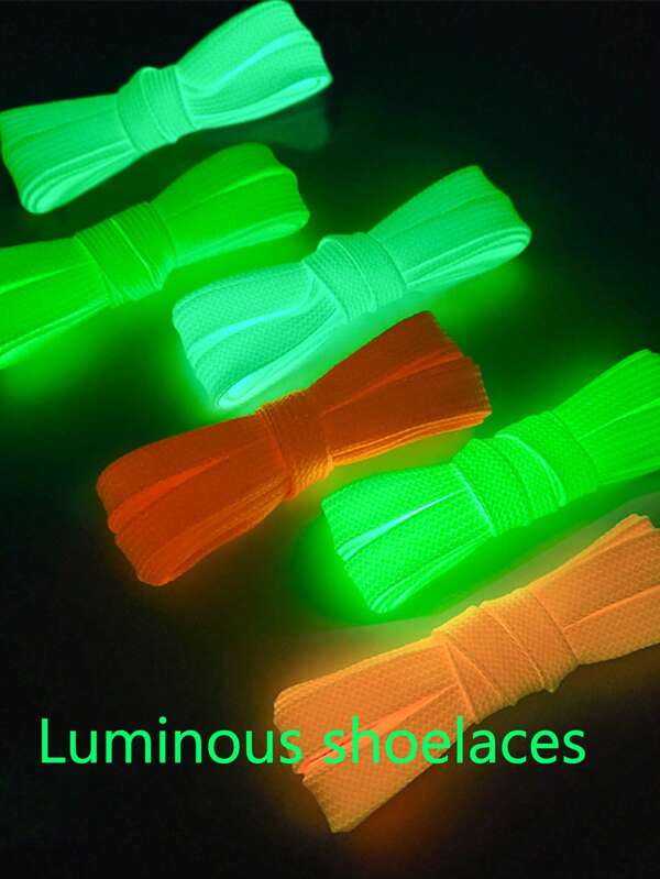 Flat Colorful Luminous Shoelaces For Men & Women, Glow In The Dark Personalized Sneakers, Canvas Shoes, Shoelaces