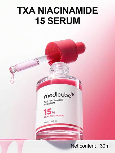  Medicube TXA+ 烟酰胺 15% 焕彩面部精华，用于局部护理 | 韩国多效合一日常护肤 | 肤色不均、肤质不均和保湿护理 | 高效酸渗透 5% 30ml