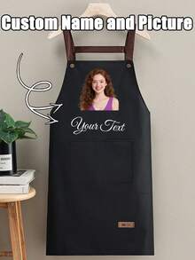 1 szt. Dostosowane nadruki Fartuchy pyłoszczelne, 2-kieszeniowe szybkoschnące fartuchy do domu, Dostosowany kuchenny fartuch kuchenny - Spersonalizowane Nordic Home Bezrękawniki kuchenne Męskie i damskie domowe ubrania robocze, Spersonalizowany niestandardowy fartuch fryzjerski