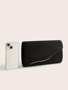 AIBBYDAR 女士晚宴包，黑色时尚手拿包，适合晚礼服、化妆包、轻便斜挎包、商务通勤、婚礼、庆典、派对、节日聚会 - 黑色 - 查看 5