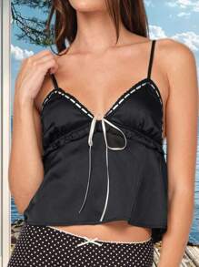 Women's Summer Pajama Tank Tops Sleeveless Deep V Neck Cami Tops Spaghetti Strap Camisoles