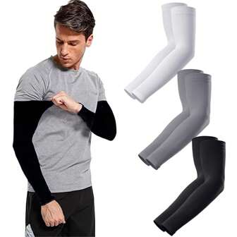 1 Pair Of Unisex Breathable Elastic Compression Sleeves - Sweat-Proof And Sun-Proof Tattoo Cover, High-Stretch Fabric For Basketball And Volleyball Sports