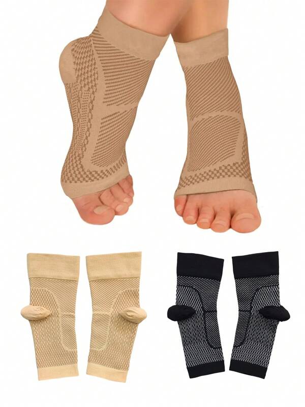 1 Pair Sport Compression Socks, 20-30 MmHg Foot Compression Sleeves For Ankle/Heel Support, Increase Blood Circulation