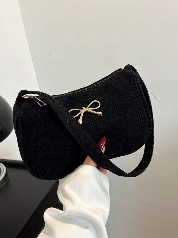 حقيبة كتف نسائية فاخرة خفيفة الوزن مزينة بالفيونكة