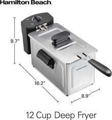 Hamilton Beach Deep Fryer, 3-Liter Oil Capacity, Adjustable Temperature, Easy To Use, Serves Up To 5 Foods - US A Type Plug(110-127V) - View 5