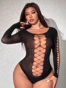 Sexy Lingerie ,Women Bodysuit Fishnet Lingerie Sexy Mesh Babydoll Stretchy Teddy Lingerie Exotic Sheer