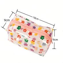 1pc Large Capacity Colorful Floral Pattern PVC Makeup Bag, Transparent Portable Travel Plastic Zipper Pouch, Multi-Functional Toiletry Storage Bag, Makeup Bag, Cosmetic Bag, Skincare Bag, Bathroom Essential, Cruise Essential, Dorm Essential, Bridemaid Gift, Mom Gift, Birthday Gift, Friend And Teacher Gift, Home Decor, Bathroom, Living Room, Bedroom Decor, Jewelry Storage Bag, Lip Gloss Bag, Nail Polish Bag