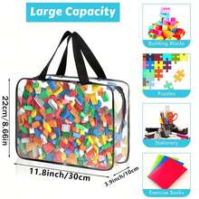 透明收纳袋，多用途收纳袋，适用于积木、玩具、文件、化妆品等，PVC旅行收纳袋，旅行必需品，收纳必需品，节日礼物，圣诞礼物，圣诞节 - 無色 - 查看 6