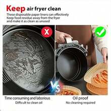 16/20CM Air Fryer Baking Paper Special Paper For Barbecue Plate Round Oven Pan Oil-Proof Disposable Paper Non-Stick Baking Mat