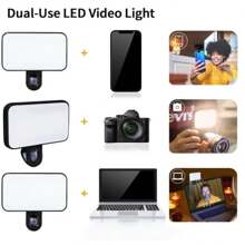1 Stück LED Selfie Licht, Outdoor LED Fülllicht, tragbare Mini Handhalte Selfie Lampe, Fotografie Licht, Clip-On Selfie Ring Licht und Outdoor Aktivität Make-up Licht, 3-Farben einstellbares Selfie Licht, Schönheits- und Hautverfeinerungsfunktion, Computer Videokonferenz Licht, USB aufladbar, geeignet für Smartphone, Kamera, iPad, Videokonferenz, Live-Streaming, Laptop, Familienzusammenkunft, Weihnachtsparty-Shooting, praktische Beleuchtung