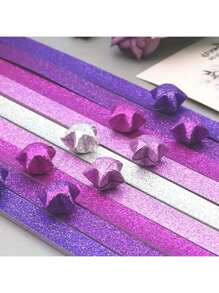 Papel de Origami Estrela de Diamante Brilhante - 520 folhas / Pacote de Tiras de Papel Estrela da Sorte com Degradê de Arco-Íris, Para DIY Arte e Artesanato Criativo, Degradê Colorido de Arco-Íris, Perfeito para Projetos Criativos, Presentes de Aniversário e Feriados