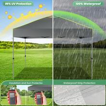 CAROMA Carpa plegable 3x3, carpa emergente, impermeable, estable, resistente al invierno, carpa plegable para fiestas con 4 paredes laterales, protección UV, carpa de jardín con abertura de ventilación de malla y bandas reflectantes, carpas para la playa, camping, eventos al aire libre