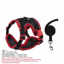 Pet Harness And Leash Sets Adjustable Harness For Small Dog Leash Color Splicing Breathable Pet Harness Out Walking Cat Dog Strap