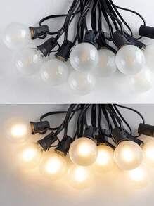 G40 Outdoor Solar Powered String Lights, Frosted Plastic Bulbs, Emit Warm Vintage Light, Suitable For New Year, Wedding, Camping, Garden, Holidays, Patio, Yard, Balcony Lighting, Outdoor Party, Christmas Decoration