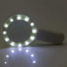 12 个 LED 照明放大镜（不含电池），30 倍手持式大型阅读放大镜，适合老年人阅读、维修、收藏，是送给家人和长辈的最佳礼物，2025 年圣诞节、万圣节装饰、圣诞家居装饰、房间装饰、家居、厨房 - 白色 - 查看 7