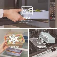 20-Piece Lightweight, Durable, Reusable -Free 1-Compartment Containers - Microwave, Freezer, Dishwasher Safe - Gold - 金色 - 查看 7