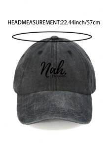 1pc English Printed Casual Baseball Cap, Washable & Adjustable, Fashion Breathable Sun Protection Hat, Suitable For Outdoor And Gift