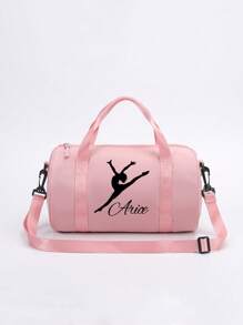 قطعة واحدة من حقيبة الرقص المخصصة ذات الشكل الأسطواني، باللون الوردي أو الأحمر الوردي، مطبوع عليها ظلال الراقصين، مصممة لتعلم الرقص والتدريب، بتصميم بسيط وموضوع الرقص. مطبوع عليه اسمك الخاص، حقيبة رياضية للرقص اللاتيني، مصنوعة من خامات مقاومة للماء للسفر والاستعمال اليومي، سعة كبيرة لصالة الألعاب الرياضية، مناسبة لحمل فوق الكتف أو كحقيبة رياضية، هدية مناسبة للعائلة والأصدقاء