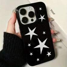 1 pièce Étui de téléphone avec pentagramme noir et argenté compatible avec les téléphones Apple