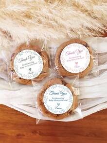 粉色花卉感谢婚礼贴纸、个性化婚礼回礼贴纸、蜡烛婚礼回礼标签、圆形婚礼感谢贴纸、个性化迎婴派对贴纸、定制感谢您用爱呵护我们的宝宝标签、妈妈对宝宝派对回礼贴纸、学校用品、返校 - 彩色 - 查看 5