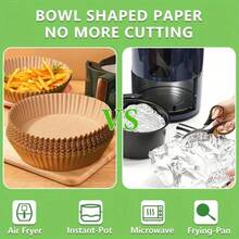 200Pcs Air Fryer Liner Disposable: Round 7.9 Inch Non-Stick Air Fryer Paper Liner  5 6 7 8 QT Air Fryer Bake And Bake Waterproof And Oil Resistant 10 Inch Top