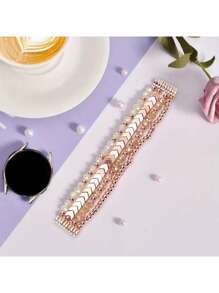 1pc Women's Girl's Bohemia Beaded Watch Bracelet Compatible With Samsung Wristband Replacement For Watch Strap,Best Present To Girlfriend,Friend And Family For Valentine's Day,Birthday And Mother's Day(Only Watch Band)