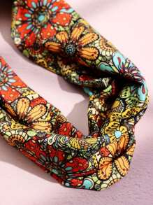 1 Stück neue Blumen Muster Twist Stirnband, schweißabsorbierendes Yoga Laufen Sport Stirnband, Mode Muster Outdoor Sport Haarzubehör Modehaarstirnband
