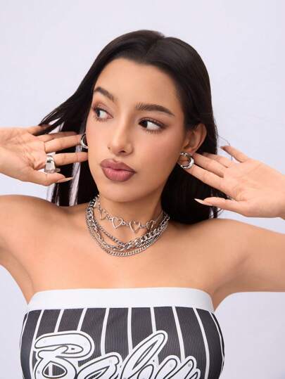 DareSee 1 Pair Geometric Moon C-Shaped Earrings, Metal Style, Personalized Earrings Suitable For Daily Wear MusicFest Y2KFest Back To School