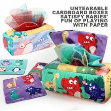10 قطعة/مجموعة لعبة صندوق مناديل - تصميم مونتيسوري لعبة حسية مع حشوة ناعمة، أوشحة حريرية قابلة لإعادة الاستخدام ، أصوات تقشعر لها الأبدان ، تشجع المهارات الحركية الدقيقة ، لعبة تعليمية مبكرة هدية للأطفال من 6 إلى 12 شهرًا ، الأولاد والبنات (ألوان ملحقات عشوائية)
