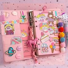 DIY Lined Journal Sketchbook Pocket Planner Girls Diary Cute Notepads Stationery Notebooks Journals School Office Supplies Christmas And Halloween Gift Idea,School Supplies,Back To School - Multicolor - View 2