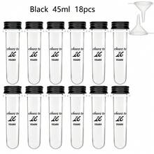 18Pcs 45ml Clear Plastic Test Tubes, With Screw Caps, For Scientific Experiments, Bath Salts, Candy Storage, Party Favors, Can For Durable And Reusable Use, Suitable For The Storage Of Spices, Beads And Powder, Be Used In Scientific Experiments