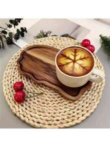 小木托盘底农舍浴室装饰，浴室皂盒，洗脸盆托盘适用于梳妆台，柜台，水槽相思木托盘，简约自然风格家居装饰，收纳/摆放木托盘，寿司托盘，蛋糕托盘，面包托盘，咖啡托盘，茶具托盘，烧烤托盘，肥皂托盘，毛巾托盘，首饰托盘，烛台托盘，香薰椭圆，花瓶托盘，珠宝托盘，适用于浴室，洗脸盆，梳妆台，花园，多肉植物，收纳托盘，适合家庭，户外野餐，餐厅使用，圣诞节 - 黃色 - 查看 5