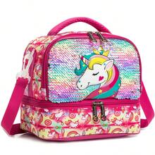 Lancheira de desenho animado para meninas, lancheira para estudantes e piqueniques de viagem para crianças, bolsa fofa - Pacote de Refeição para 118 Meninas - Ver 6
