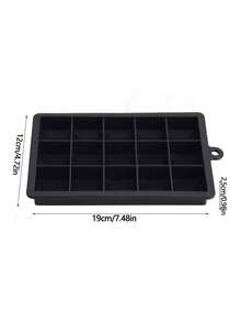 1 件硅胶冰块托盘模具，易于释放的冷冻饮料机，适用于家庭和酒吧使用，适用于厨房、餐厅、冰箱、冰柜、果冻和布丁制作，DIY 冷冻饮料模具，易于释放的冰块托盘，适用于家庭和酒吧 - 黑色 - 查看 12