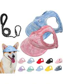 狗狗户外防晒帽，狗狗户外防晒帽，可调节狗狗防晒棒球帽，带耳孔的狗狗太阳帽 - 彩色 - 查看 5