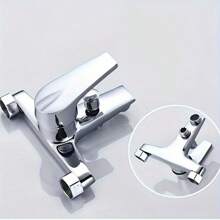 1 pezzo Rubinetto monoforo da bagno durevole - Miscelatore acqua calda e fredda, montato a parete, finitura, design risparmio idrico per doccia e lavabo (cromo, nero, selezionabile)