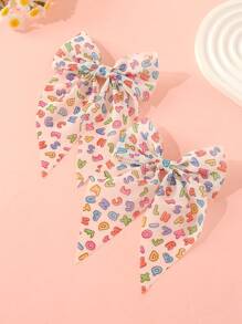 6pcs Girls' Minimalist Casual Back To School Wish Design Colorful Letter & Butterfly Hair Clips