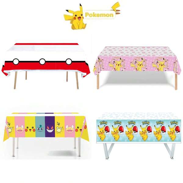 pokemon 1 Stück Pokémon Tischdecke Geburtstags Party Deko, Pikachu Themen Geburtstags Party Dekoration, Einweg Tischdecke Tischüberzug, Spielzeug Geschenk Party Zubehör