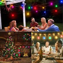 Outdoor Lighting G40 RGB Color Changing Solar String Lights, Plastic Material, Dust-Proof & Waterproof, Warm Light Retro Decor, Suitable For New Year Party, Wedding, Camping, Garden, Festival, Patio, Yard, Balcony, Outdoor Dining, Christmas Decoration