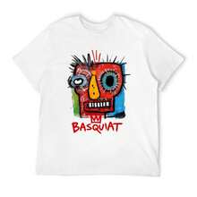 Cool Graphic T-Shirts For Men - Jean And Michel Artist Basquiat Oversized T Shirt Loose Fit Vintage Washed Short Sleeve Tee For Men Women - 白色 - 查看 4