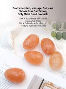 Himalayan Hand-Crafted Natural Orange Salt Stone Massage Egg, Home & Spa Back Massager, Hot & Cold Therapy Tool, Birthday Gift, Relaxation & Aromatherapy, Various Egg Shapes & Colors
