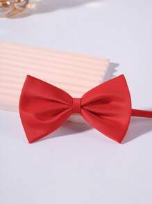 1pc Children's Solid Color Bowknot, Boys' Suit Tie, Children's Solid Color Bowknot, Suitable For Wearing At Parties And Performances