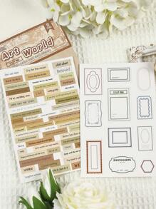 8 Stücke Text Rätsel Serie Aufkleber im Retrostil mit englischen Blumen und anderen Designs, geeignet für DIY Scrapbooking, Bücher, 3D stereoskopische Entspannungsschnitte, selbstklebende Papieraufkleber, Schulmaterial, Rückkehr zur Schule