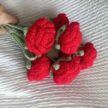 1/3/6/10pcs Handmade Crocheted Rose Flowers, Decor Bouquet, Artificial Flowers, Handmade Flowers, Yarn Flowers. For Wedding Bride Bouquet, Her Gift, Mother's Gift, Teacher's Gift, Creative Gifts. As Home Decor For Restaurant, Living Room, Bedroom, Wedding, Party. Suitable For Spring/Summer Decoration, Christmas, New Year, Valentine's Day, Thanksgiving, Back To School, Wedding, Birthday And Other Holidays