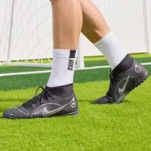 Nike Giày bóng đá nam mùa hè Giày thể thao SUPERFLY 8 TF mới, Giày đinh cỏ nhẹ thoáng khí - màu đen - Xem 2