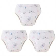 5pcs/Set Toddler Potty Training Pants - Washable, Leak-Proof Diaper Covers With Fun Space & Beautiful Prints, Breathable Fabric For Boys & Girls, Multi-Layer Protection, Suitable For 3 Months To 5 Years Old Children, Night & Daytime Underwear, Multi-Layer Design, Potty Training Underwear - (With Edging Anti-Leak) - Multicolor - View 58