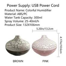 1pc Of New Crystal Running Light USB Humidifier Aroma Diffuser, 10.14oz Suitable For Multiple Scenarios, Crystal Crack Humidifier With Colorful Ambient Light, Silent Nano Mist Beauty Hydration Device, Does Not Include Batteries, Powered By USB - Multicolor - View 5