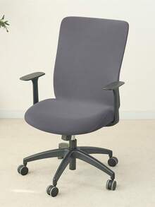 1PC Spandex Thin Fabric Office Chair Cover Solid Color Elastic Computer Chair Covers Stretch Armchair Slipcover For Living Room Study Gaming Chair - Dark Grey - View 9