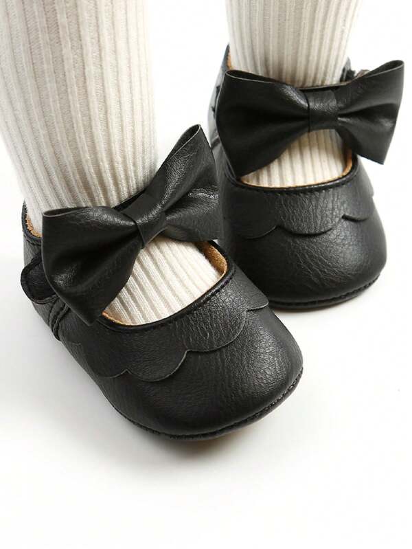 Baby Girls Flat Shoes, First Walker BowKnot Solid Soft Sole Shoes Newborn Girls Princess Shoes